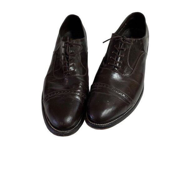 Stacy Baldwin Leather Dark Brown Men's Cap Toe Dress Shoes Size 12 sku 2625 - Picture 3 of 14